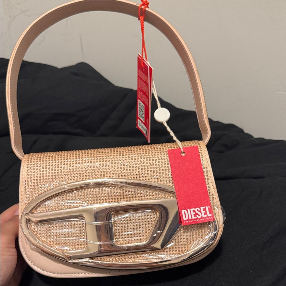 Diesel Beige and Cream Shoulder Bag